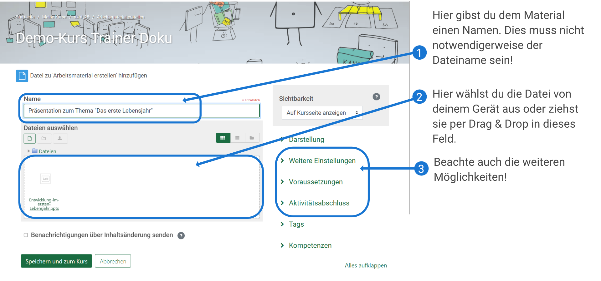Screenshot Dialog Datei hochladen