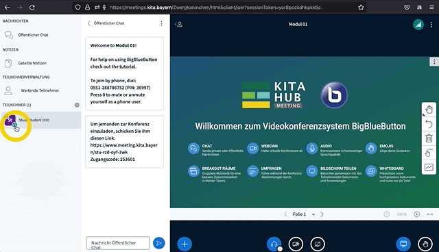 GIF Teilnehmen mit Mikrofon oder nur Zuhören wechseln