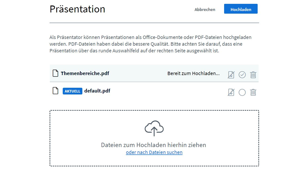 Grafik Präsentationen hochladen