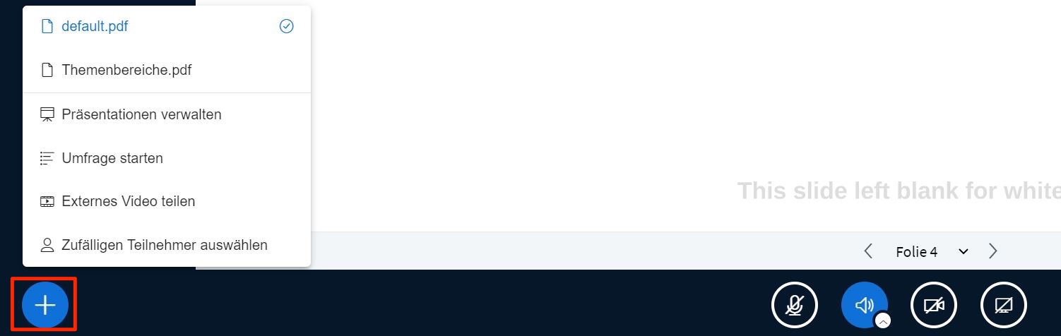 Grafik Aktionsmenü Plus Symbol blauer Kreis