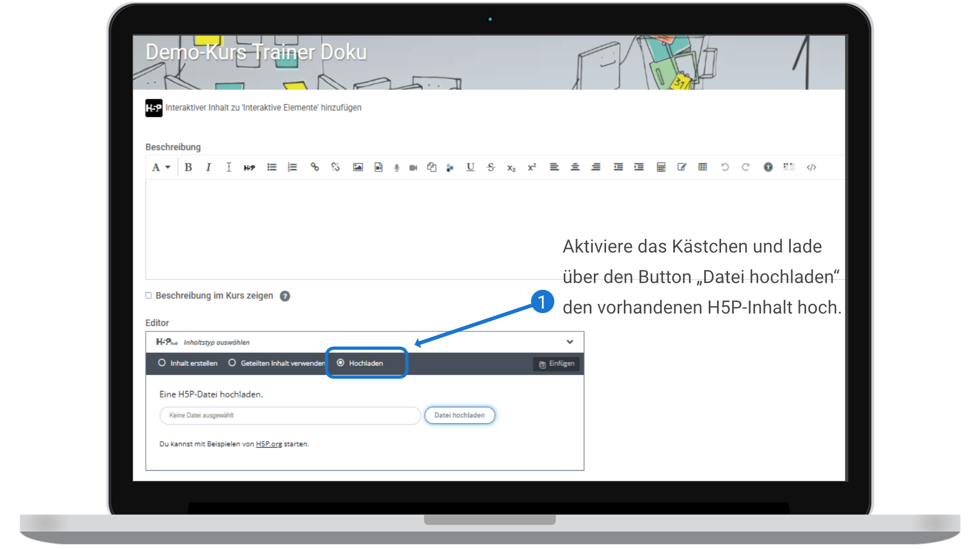 Screenshot H5P hochladen